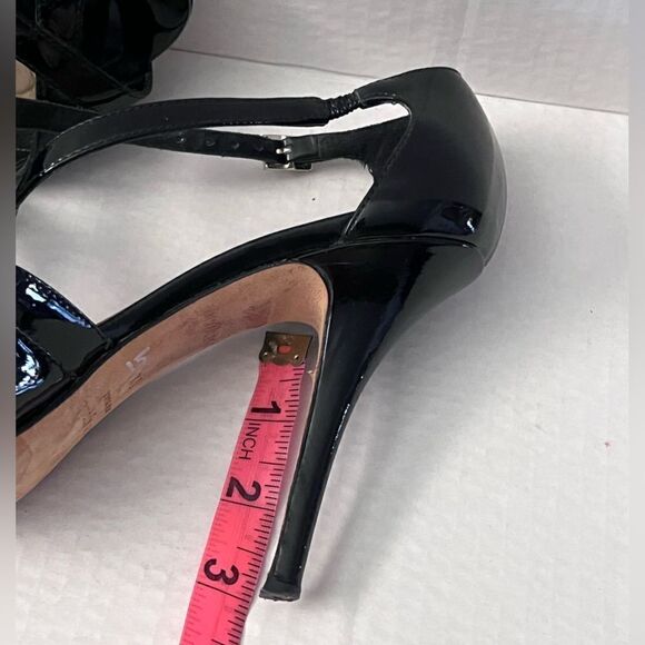 Kate Spade Lara Black Patent Strappy Heels 6.5 B - Picture 11 of 11